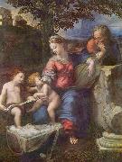 Hl. Familie unter der Eiche, mit Johannes dem Taufer Raffaello